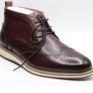 WESDENKING Men's Dress Boots, Chukka Casual Leather Brown 9.5